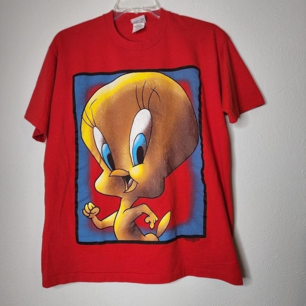 Vintage 1996 Looney Tunes Tweety Bird big face red teeone size fits most